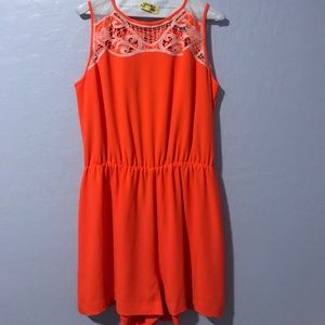 Gianni Bini Neon Orange Romper